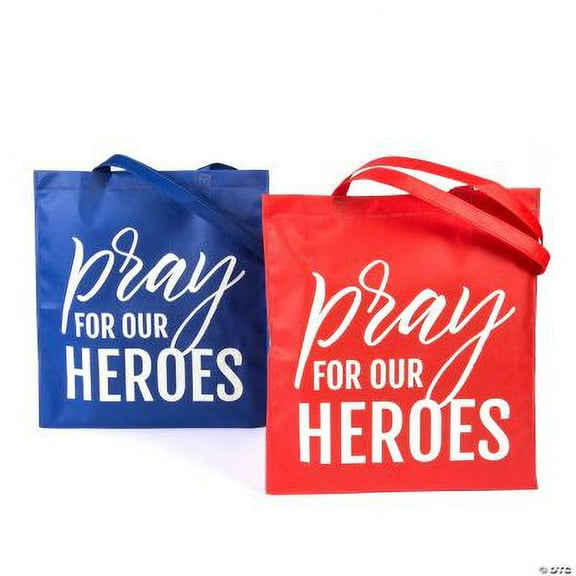 Large Pray for Our Heroes Tote Bags, Birthday, Apparel Accessories, 12 Pieces