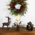 thumbnail image 2 of Northlight Apples and Berries Christmas Pillar Candle Holder - 10" - Green and Red, 2 of 7