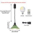 thumbnail image 6 of KAYYELAMP 3-Pack Remote LED Bulb Rechargeable Battery Adjusted Height Hanging Light Dimming Timing Black & Green Metal Lamp Vintage Design for Kitchen Farmhouse, 6 of 7