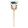 thumbnail image 3 of Clara Pucci 14K Rose Gold 3ct BlueMoissanite Three-Stone Ring for Women, 3 of 8