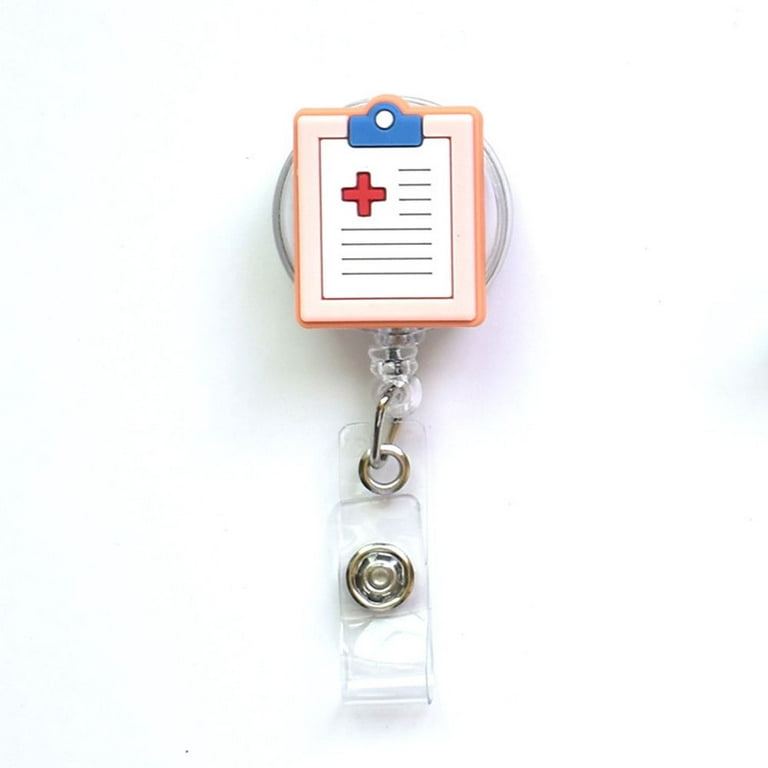 Cute Badge Holder Practical Medical Treatment Retractable Keychain Doctor  Nurse Clip Badge Reel Clip ID Card Badge Holder 04 
