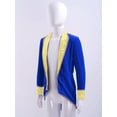 thumbnail image 6 of Yartina Kids Boys Velvet Long Sleeve Tailcoat Regal King/Prince Show Stage Performance Tuxedo Jacket Royal Blue 4, 6 of 7