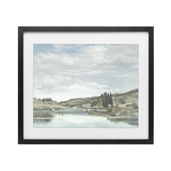 Stupell Industries Traditional On The Water Landscape Black Framed Print Under Glass, 16 x 13, by Christy McKee