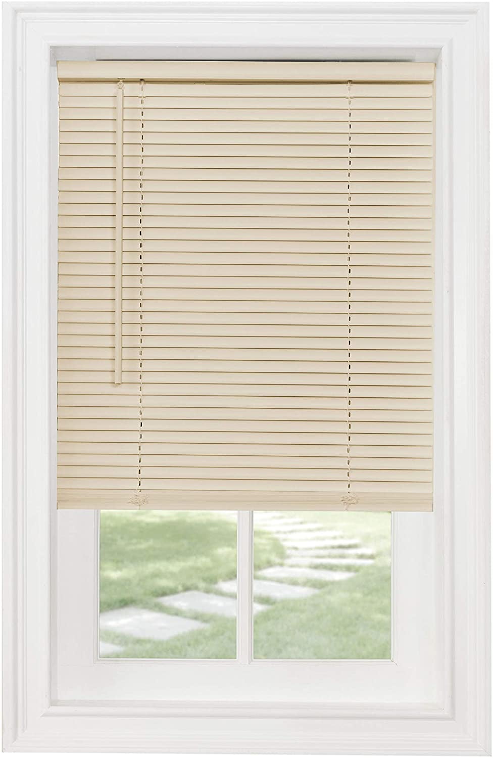 Details about   1 in Vinyl Mini Blind Cordless Window Blinds Shade Washable White/Alabaster 