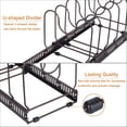thumbnail image 3 of Pot Lid Organizer, Stainless Steel Multipurpose Uses Rack with Non-Slip Design, Adjustable Length from 12 to 23 Inches, Accommodates Diverse Cookware and Utensils, 3 of 5