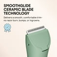 thumbnail image 6 of Meridian Trimmer Original Bikini & Body Hair Grooming Shaver, USB Rechargeable Electric Shaver for Women & Men, Sage, 6 of 11