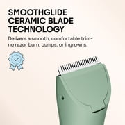 Meridian Trimmer Original Bikini & Body Hair Grooming Shaver, USB Rechargeable Electric Shaver for Women & Men, Sage