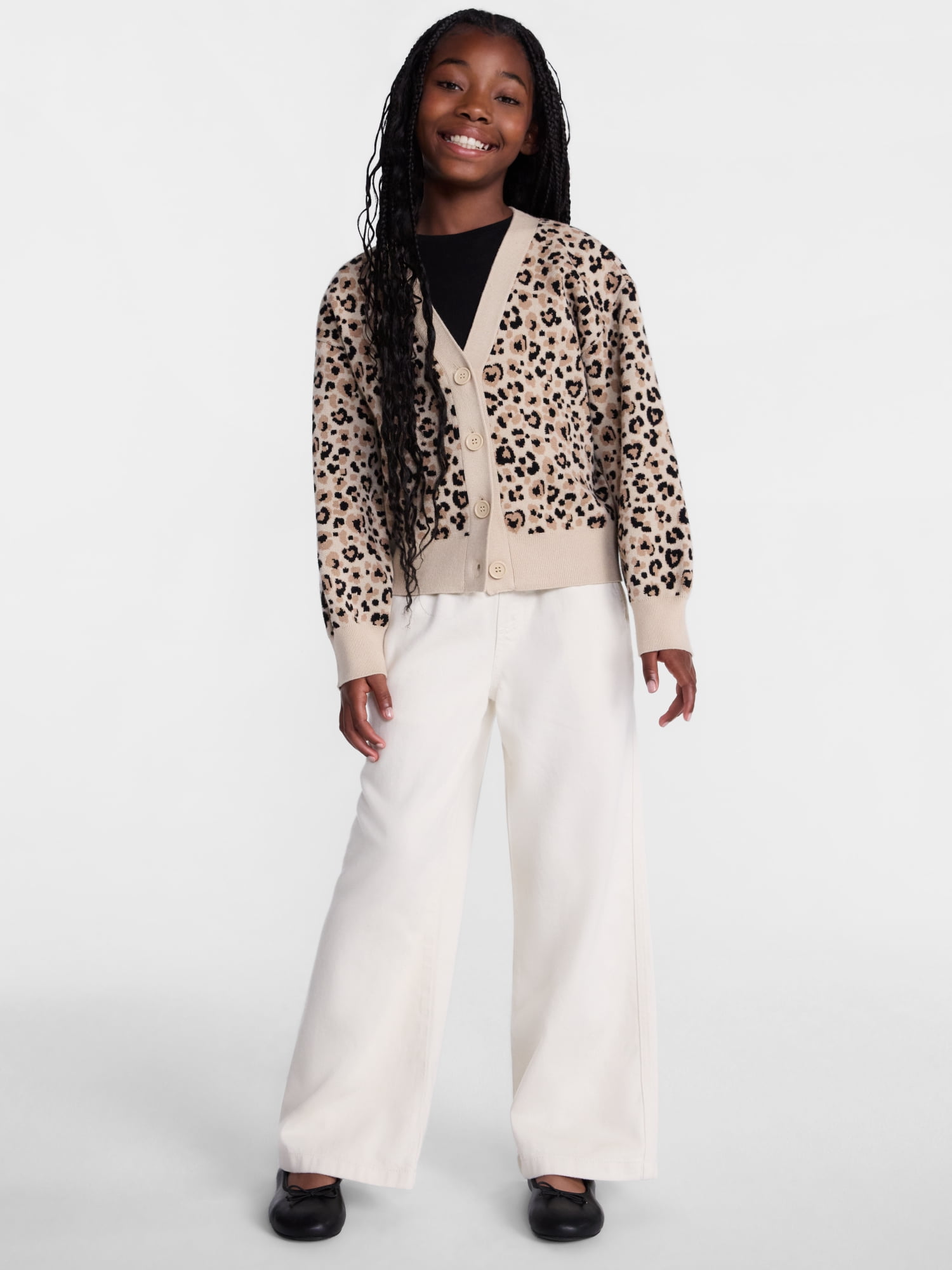 Wonder Nation Girls Twill Wide Leg Pant, Sizes 4-18 & Plus