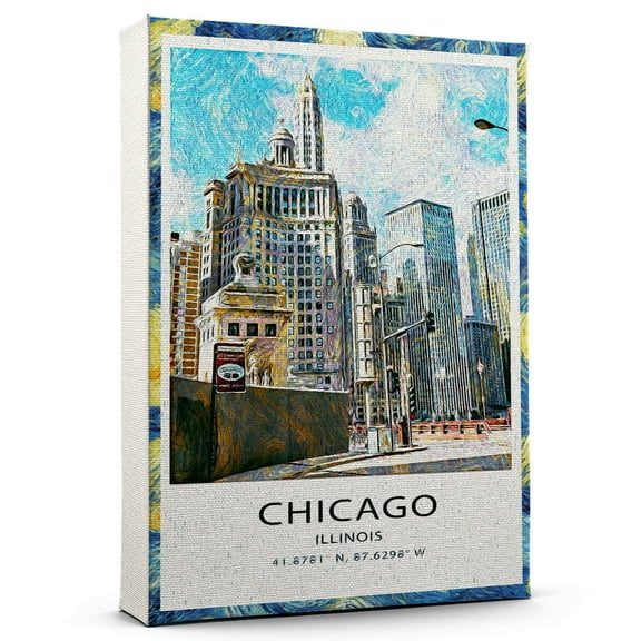 Chicago Travel Canvas, Illinois Travel Art Canvas, Chicago Travel City Canvas, Travel Artwork Canvas