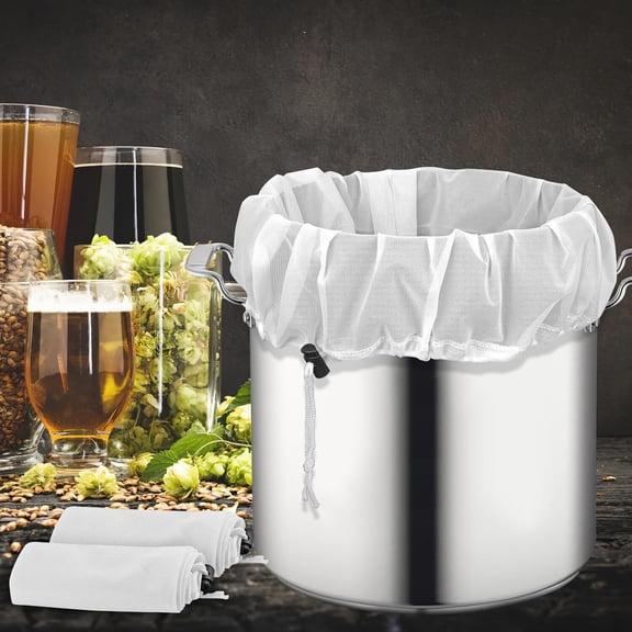 GoXteam Brew Bag, 2 Pack Extra Large Fine Mesh Strainer Bag, 26"x22" Reusable Filter Bag Made of Nylon for Home Brewing Hops Grains Wine Beer