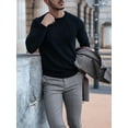 thumbnail image 3 of New European and American Men's Wool Sweater Woven Loose Solid Color Men's Long Sleeve Sweater Bottom Sweater, 3 of 5