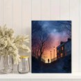 thumbnail image 2 of Victorian Streetscape Dusk Silhouette Watercolor Canvas Print, Vintage City Wall Art for Living Room Bedroom Hallway Office Study Hotel, 2 of 8