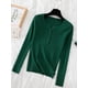 thumbnail image 5 of Suéter básico ajustado con cuello en V y botones para mujer, Jersey de punto, Tops suaves y cálidos, otoño e invierno, 2024, 5 of 5