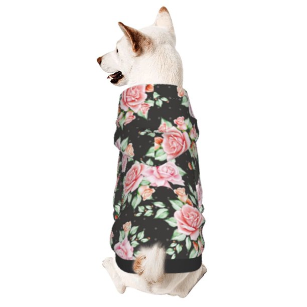 Balery Rose Flowers Sudadera con Capucha para Perros Pequeños – Ropa para Mascotas, Disfraz para Perros y Gatos, Ideal para Fiestas y Cosplay-X-Small