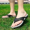 thumbnail image 2 of HNMKIU Mens Slippers Summer Beach Flip Flops with Comfortable Sole for Casual Outdoor Daily Wear Lightweight On Sandals Flip Flops for Men Z02_Grey,11.5, 2 of 7