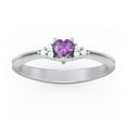 thumbnail image 2 of Birthstone Heart Ring with Shoulder Accents - Amethyst (February), 2 of 4