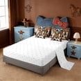thumbnail image 3 of Erosebridal Rustic Cowhide Print 7pcs Bedding Comforter Set,Western Cowboy Texas Stars Queen Bedding Sets For Men Adults,Reversible, 3 of 7