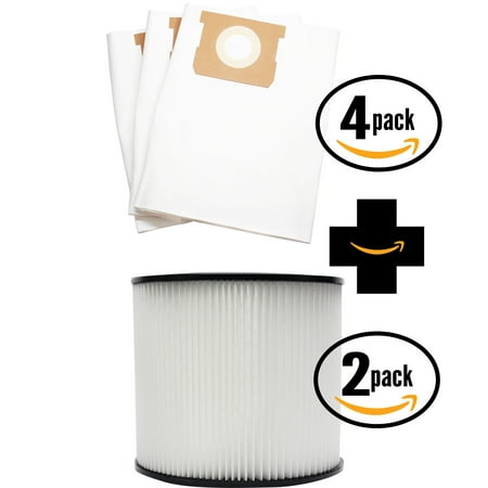 12 sacs d'aspirateur de rechange Shop-Vac CH87-650C et 2 cartouches de  filtre – compatibles Shop-Vac 90661 sacs et filtre 90304