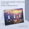 thumbnail image 3 of Yayeee Toggle Light Switch Wall Plate 2-Gang 4.56"x4.48" Decorative Outlet Cover, Beautiful Mountain, 3 of 7