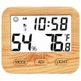 thumbnail image 1 of Termómetro de ambiente con indicador higrómetro con reloj incorporado y visualización de la hora para el hogar y la oficina, 1 of 5