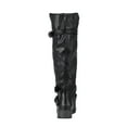 thumbnail image 6 of Mepaouo Women's Knee High Boots Round Toe Buckle Slouched Motor Riding Combat Boot with Side Zipper, 6 of 7