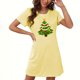 thumbnail image 1 of Camisón corto navideño para mujer, talla grande, cuello redondo, manga corta, estampado en el pecho, vestido de noche para mujer, 1 of 3