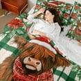 thumbnail image 4 of Castle Fairy Highland Cow 7-Piece Twin Geometric Plaid Christmas Ultra Soft Bedding Set, 4 of 8