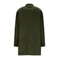 thumbnail image 6 of ClodeEU Women's Collarless Single Breasted Mid Long Pea Coats ,Long Sleeve Wool Blend Loose Coat Army Green,Womens Plus S, 6 of 8