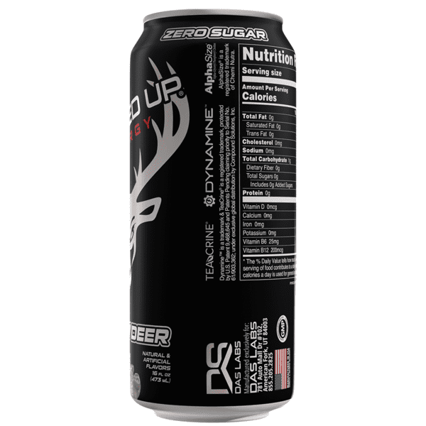 Bucked Up Energy Drink, Sour Gummy Deer, 16 fl oz Cans, 12 Pack