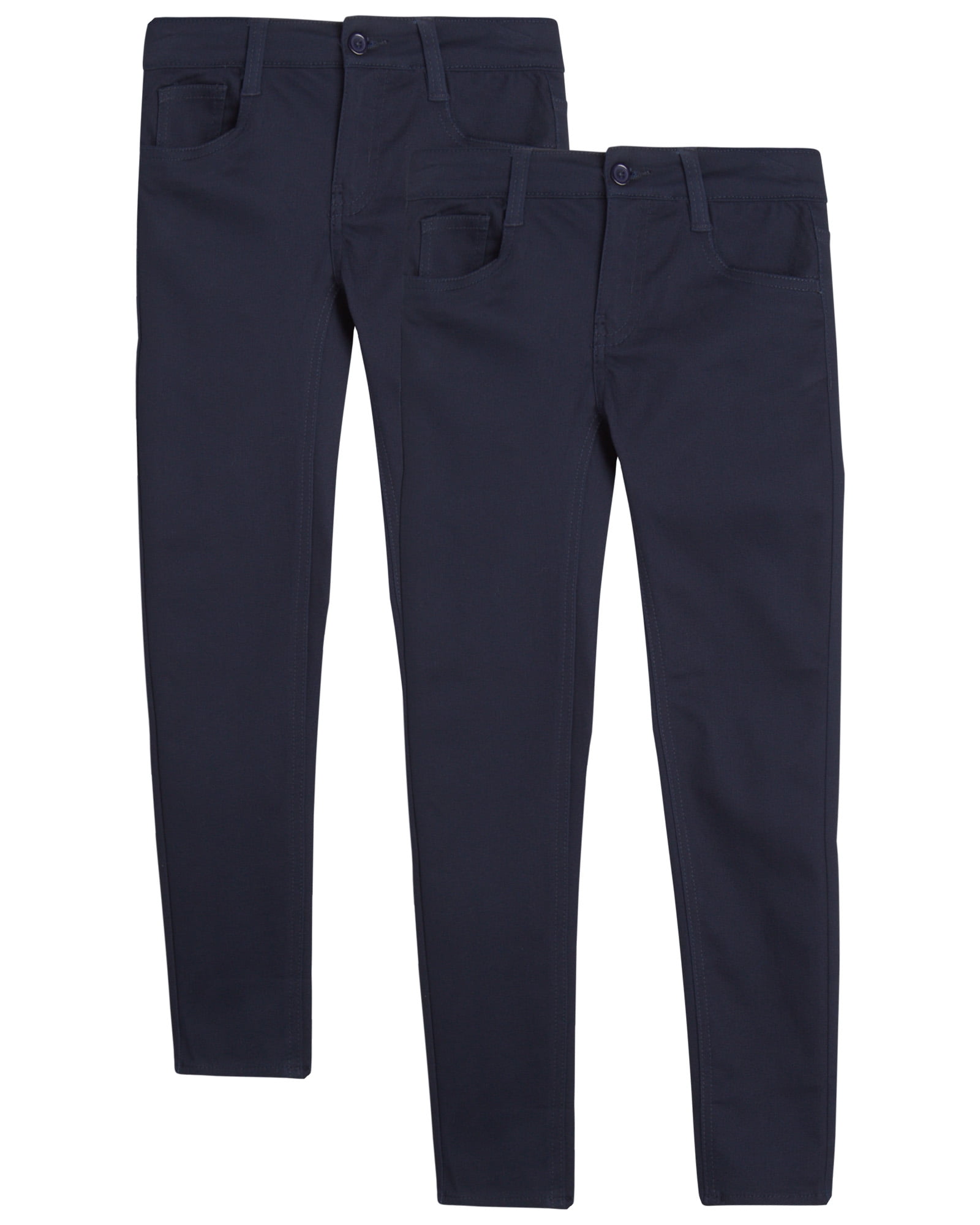 Beverly Hills Polo Club Girls' School Uniform Pants 2 Pack Stretch