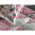 thumbnail image 4 of Ambesonne Pink Quilted Bedspread Set 3 Pcs, Blushy Fashion Abstract Lines, Queen Size, Blush White Dark Grey, 4 of 4