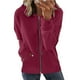 thumbnail image 1 of Puntoco moda mujer manga larga cremallera frente abierto prendas de vestir exteriores sueltas impresión blusa abrigo tops bolsillos blusa con capucha Puntoco Puntoco-1, 1 of 5