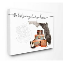 The Stupell Home Decor Collection Florida State The Best Journeys Lead You Home Fashion Shoes and Luggage Illustration Canvas Wall Art