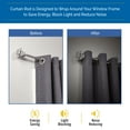thumbnail image 2 of Sun Zero Faith Decorative Room Darkening Steel Wrap Rod, 66-120" Adjustable Length, 3/4" Dia., Brushed Nickel, 2 of 5