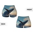 thumbnail image 3 of Sikiie Dancing Whale Print Workout Shorts Women Scrunch Butt Gym Shorts Seamless High Waist Tummy Control Yoga Biker Athletic Shorts, 3 of 5