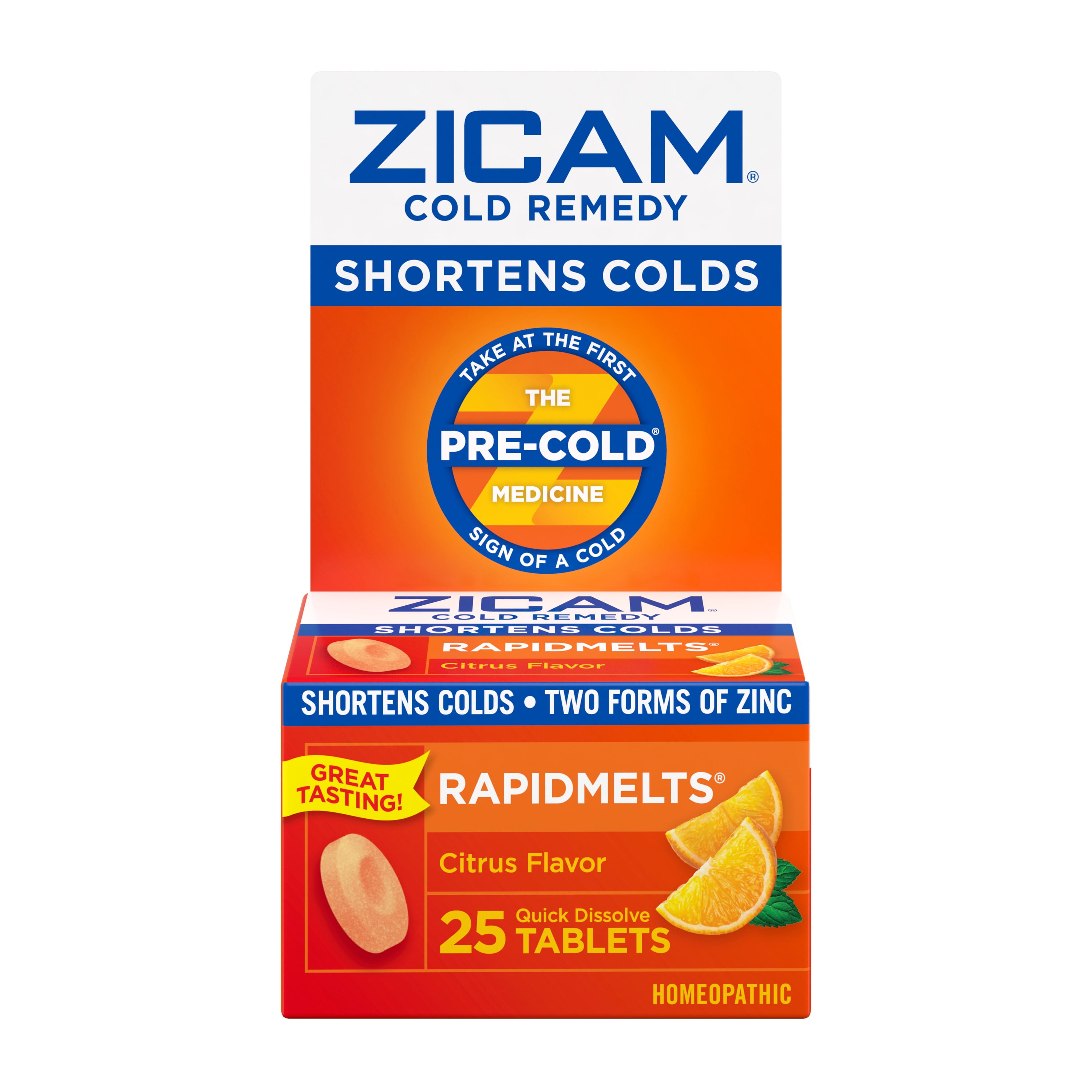 Zicam Zinc Cold Remedy RapidMelts QuickDissolve Tablets Citrus Flavor
