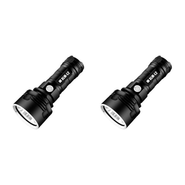 pitrice Lampe de Poche LED Rechargeable USB Super Lumineuse et Étanche Longue Durée de Vie de la Batterie Extérieur 2Ensemble