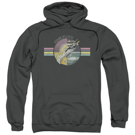 Trevco Sportswear Pink Floyd Welcome to The Machine Adult Pullover Hoodie, Charcoal - 2X
