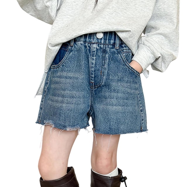 StSilkitty Ripped Shorts for Boys Girls Summer High Waist Elastic Shorts Lightweight Comfy Breathable Shorts