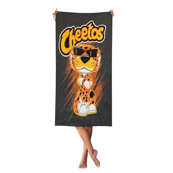 Cheetos Beach Towel Lightweight Bath Towel Swim Towel Peach Skin Velvet Quick Dry Towels for Adults Women Men 27.5x55in