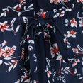 thumbnail image 4 of Vestido cruzado de té floral Mangas 3/4 Vestido midi acampanado con cuello en V XL SG Hugo vestido de fiesta de flores, 4 of 7