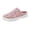 Pink, variant on Women's Mesh Breathable Flat Mule Shoes Closed Round Toe Knit Backless Slip On Summer Clogs Fashion Walking Shoes (Pink 6.5)