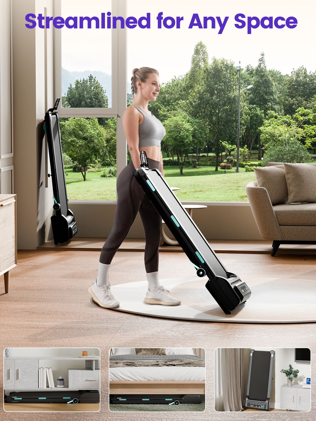 Chiccushion Walking Pad with 12% Auto Incline Treadmill for Home, 3.5HP Under Desk Treadmill with Foldable Handle Bar,450 Lbs Capacity,Remote Control, Led Display,APP Connect