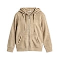 thumbnail image 5 of Mooqilaa Girls Zip up Hoodies Size 14-16, Long Sleeve Knitted Casual Spring Fall Lightweight Outerwear Khaki, 5 of 5