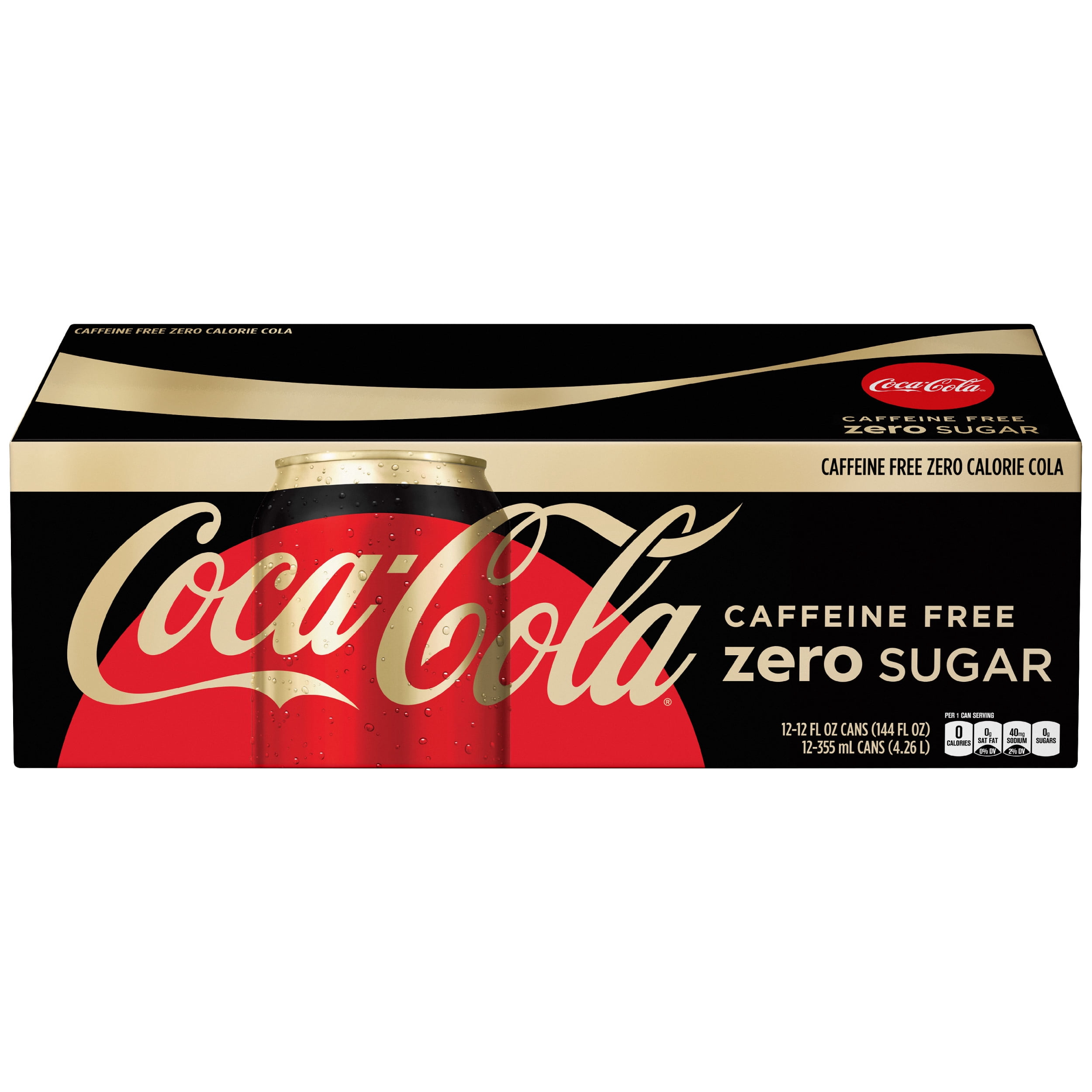 Coca Cola Zero Caffeine Free Soda Soft Drink 12 Fl Oz 12 Pack Walmart Com Walmart Com