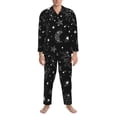 thumbnail image 3 of Honeii Space Galaxy Pattern Mens Pajamas Set,2pcs Men's Lounge Long Sleeve Sleep Shirt and Pajama Bottoms Sleepwear Set,Mens Pjs Sets-Large, 3 of 7