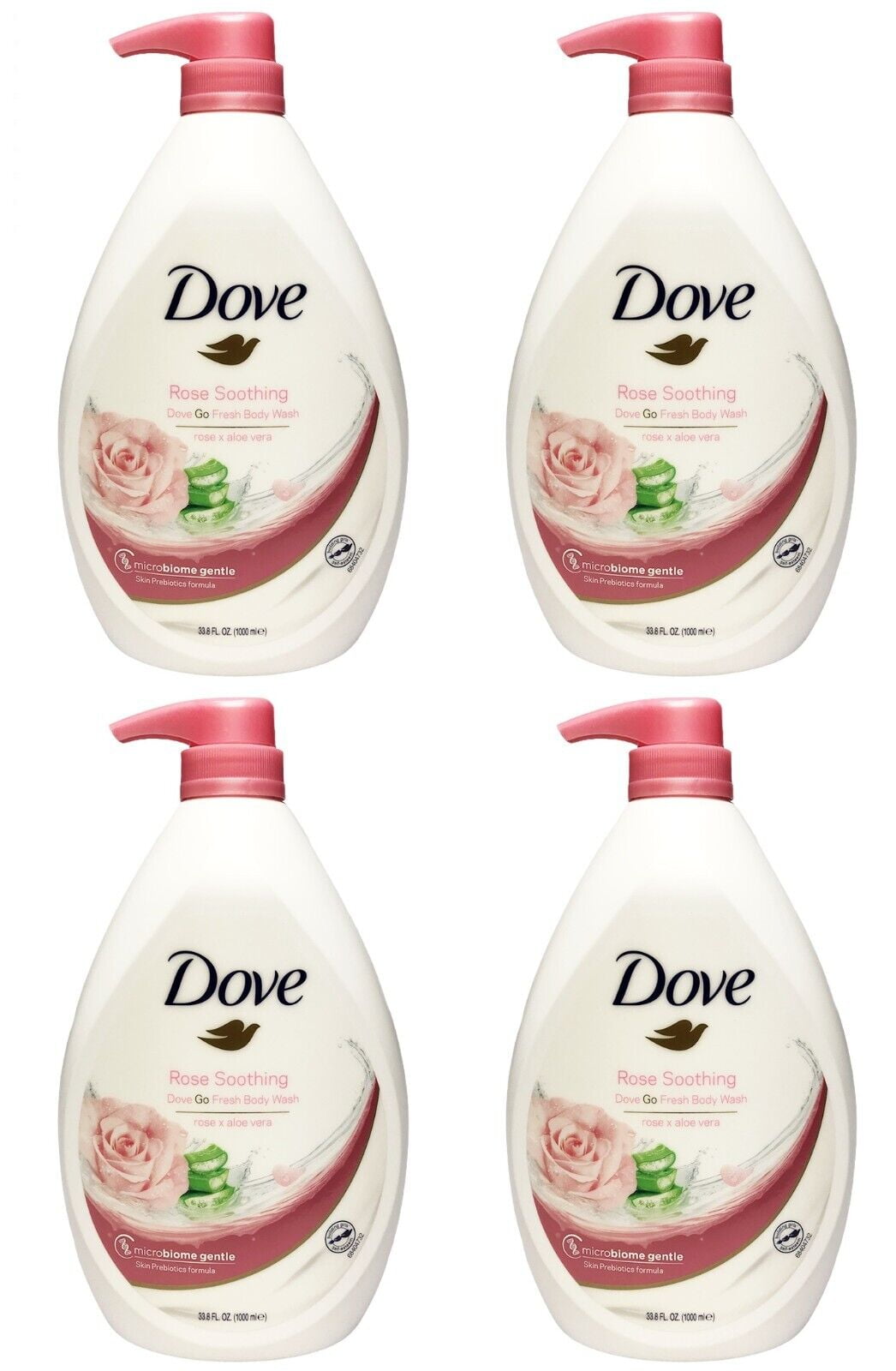 Dove Body Wash Rose Deeply Nourishing W/Pump Rose Soothing Hand Wash