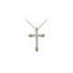 Pendentif Croix en Pierres de Naissance d'Avril en Or Bicolore 0.25 CT TDW – image 1 sur 4