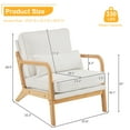 thumbnail image 3 of UBesGoo Modern Arm Chair Linen Fabric Upholstered Comfy Reading Accent Chair with Solid Wood Frame Beige and Oak, 3 of 8