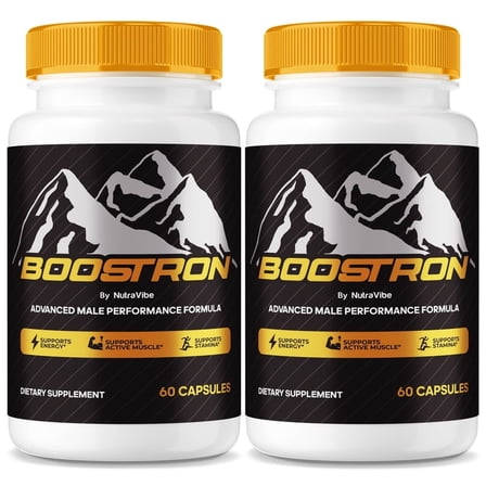 (2 Pack) Boostron – Original Boostron Formula with Ingredients to Help Maintain Lasting Energy, Support Performance & Daily Vitality | Just 2 Easy-to-Swallow Pills a Day (120 Capsules)